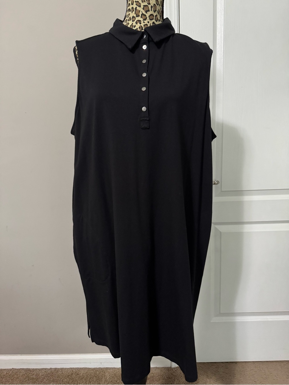 Chico's Sleeveless Black Polo Shift Dress